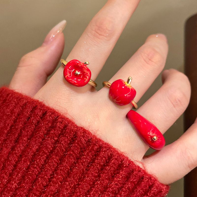 Eve Jewelry & Watches Distribuidor Oficial Rolex Buenos Aires - Christmas Apple Ring Red Cute Open