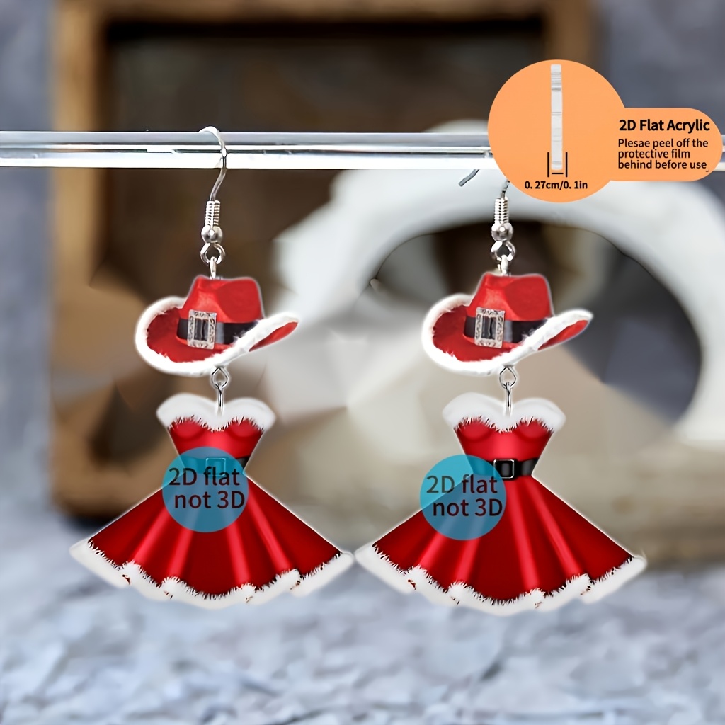 1 pair of 2D acrylic Christmas - Eve Jewelry & Watches Distribuidor Oficial Rolex Buenos Aires ulasan dan harga