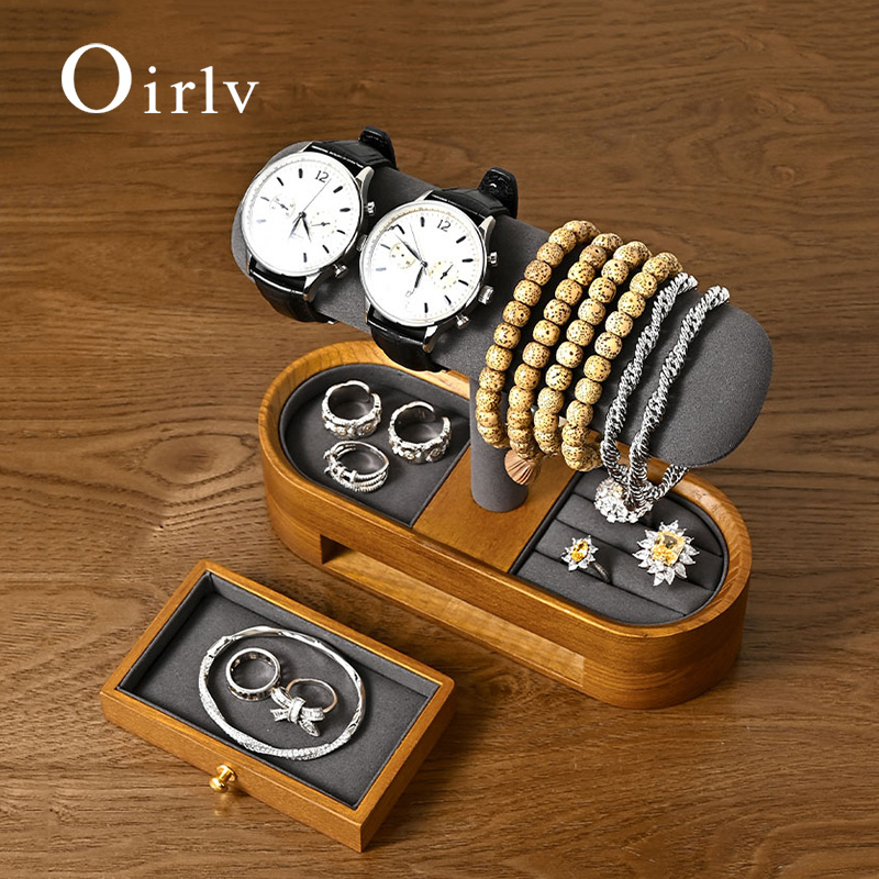 Oirlv Solid Wood Watch Organiz - Watches Jewelry Holder ulasan dan harga