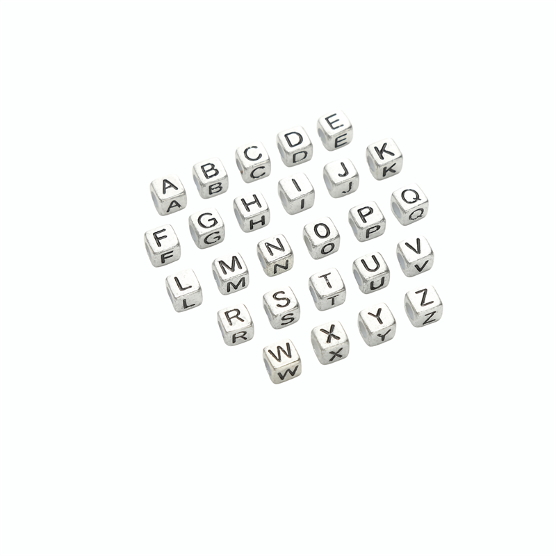 50Pcs 6x6mm Acrylic Letter Dec - Jewelry Quotes ulasan dan harga