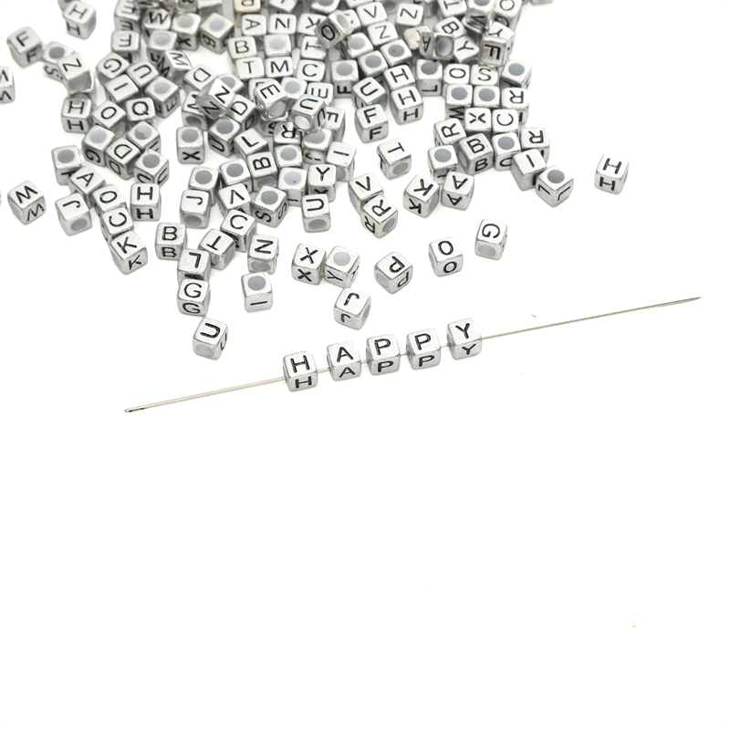 50Pcs 6x6mm Acrylic Letter Dec - Jewelry Quotes ulasan dan harga