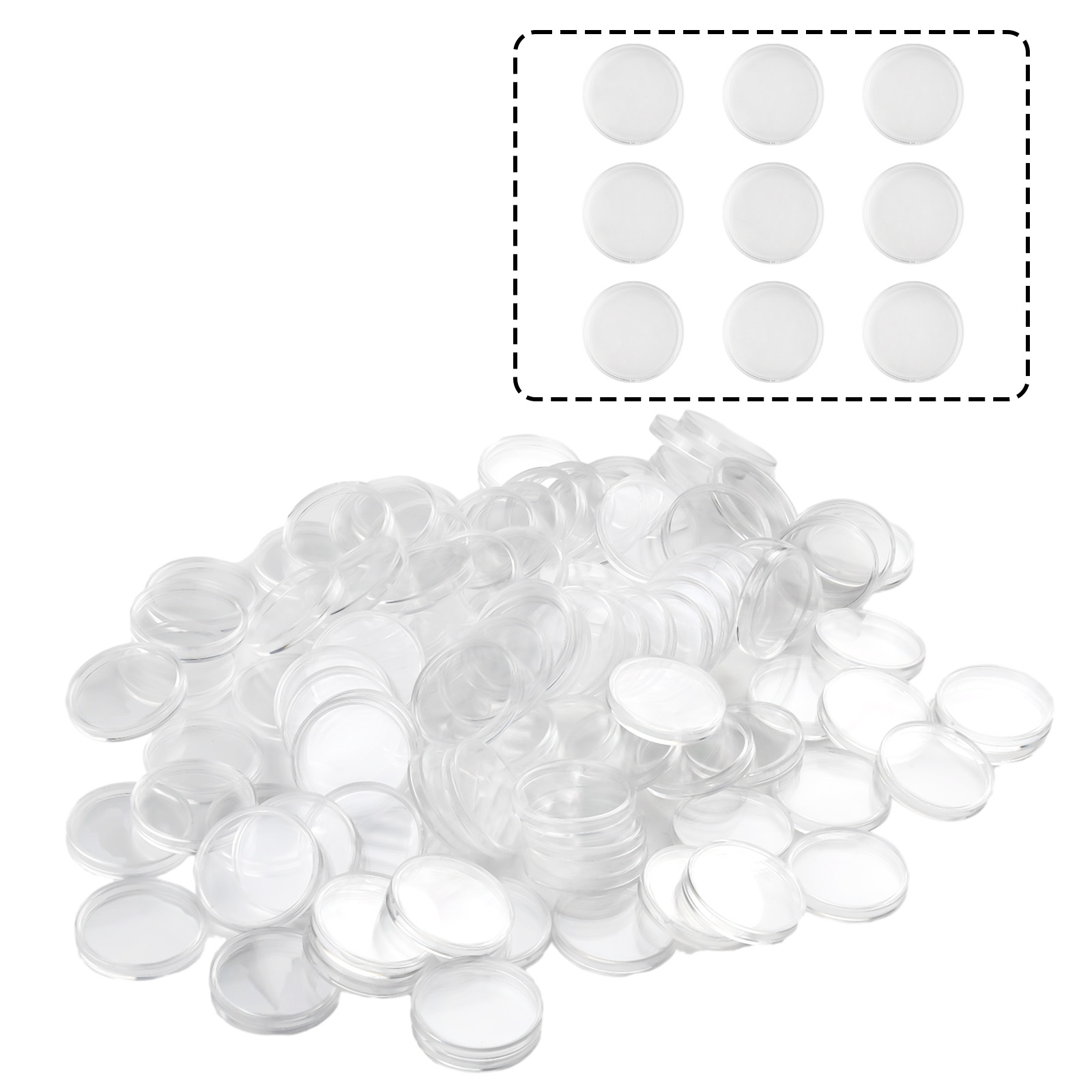 100Pcs Transparent Plastic Rou - Collectors Coins Jewelry & Watches Of Smithtown ulasan dan harga