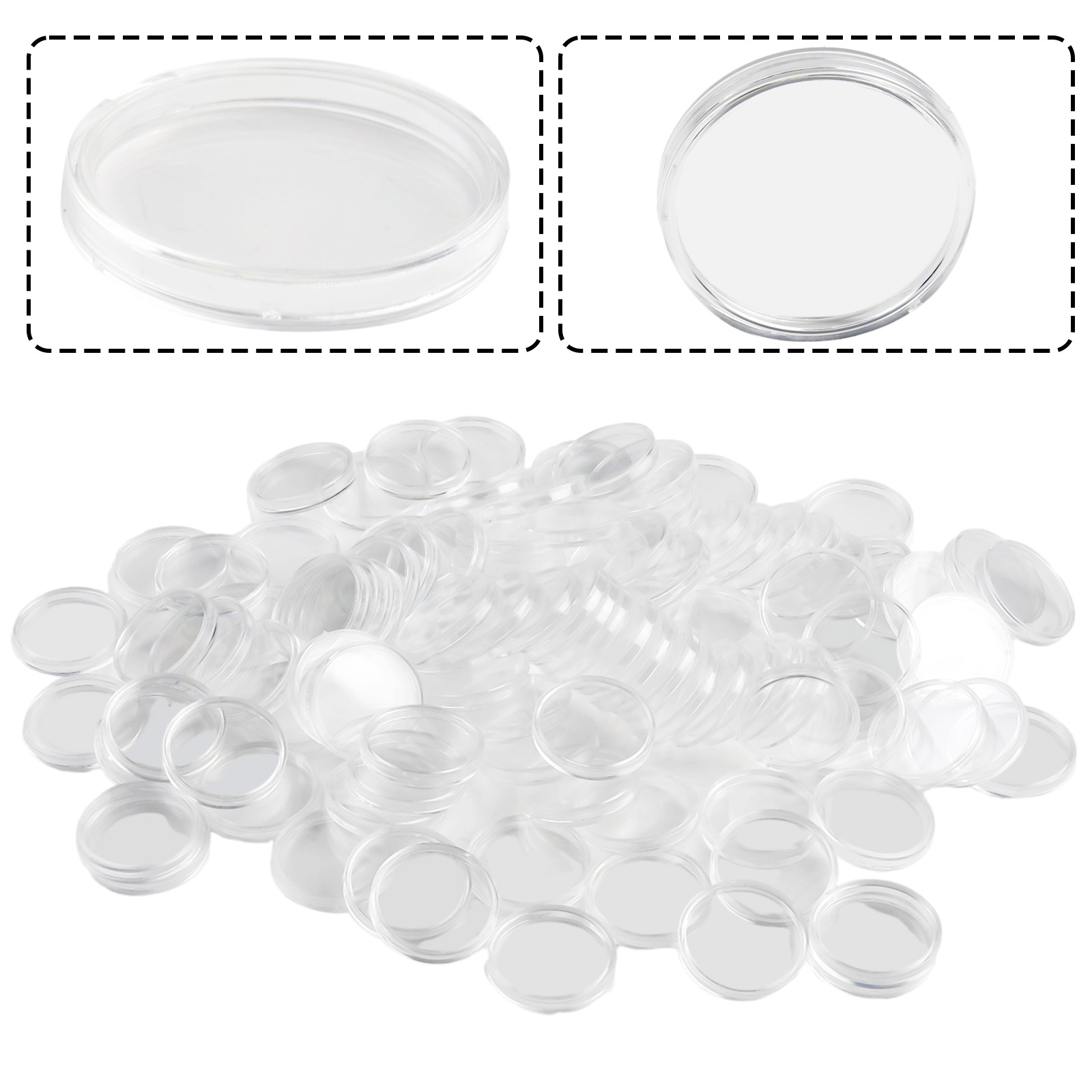 100Pcs Transparent Plastic Rou - Collectors Coins Jewelry & Watches Of Smithtown ulasan dan harga