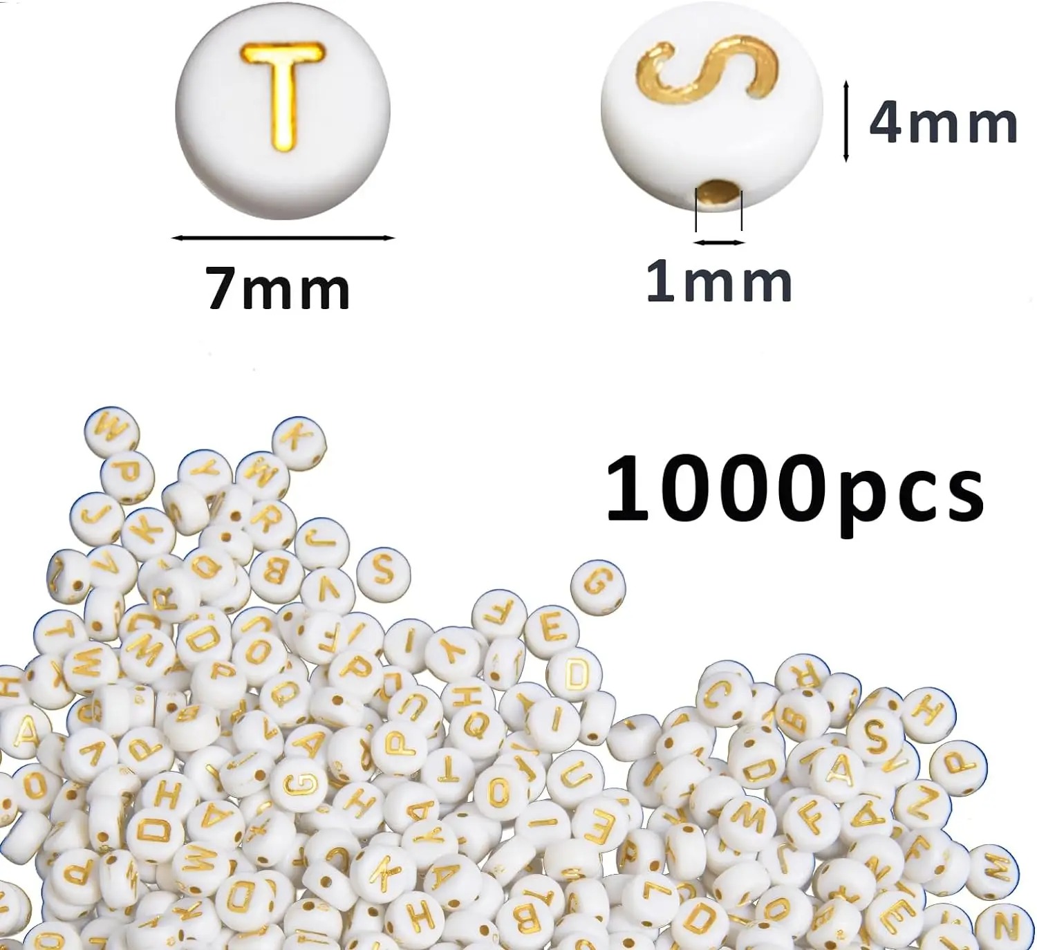 1000 Letter Beads White Circul - Jewelry Quotes ulasan dan harga