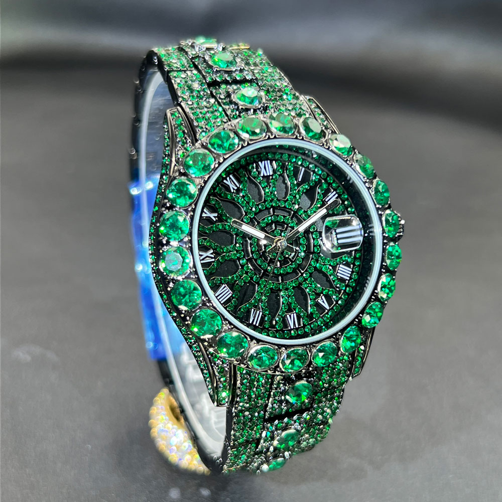 Green Diamond Watch For Men Br - Jewelry And Watches Luxury Brand ulasan dan harga