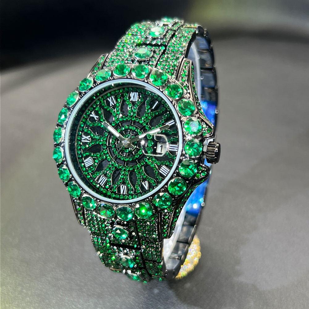 Green Diamond Watch For Men Br - Jewelry And Watches Luxury Brand ulasan dan harga